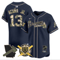 Men's Atlanta Braves Armed Forces Day Vapor Premier Limited Jersey - All Stitched - Navy, Ronald Acuna Jr.