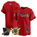 Men's Atlanta Braves Armed Forces Day Vapor Premier Limited Jersey - All Stitched - Red, Team