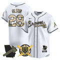 Men's Atlanta Braves Armed Forces Day Vapor Premier Limited Jersey - All Stitched - White, Matt Olson