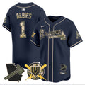 Men's Atlanta Braves Armed Forces Day Vapor Premier Limited Jersey - All Stitched - Navy, Ozzie Albies