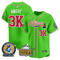 Men's Atlanta Braves Atliens & Hank Aaron Patch Vapor Premier Limited Jersey - All Stitched - Bright Green, André