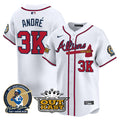Men's Atlanta Braves Atliens & Hank Aaron Patch Vapor Premier Limited Jersey - All Stitched - White, André