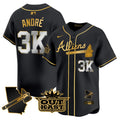Men's Atlanta Braves Atliens Vapor Premier Limited Jersey V2 - All Stitched - Black Gold, André