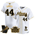Men's Atlanta Braves Atliens Vapor Premier Limited Jersey V2 - All Stitched - White Gold, Hank Aaron