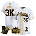 Men's Atlanta Braves Atliens Vapor Premier Limited Jersey V2 - All Stitched - White Gold, André