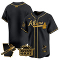 Men's Atlanta Braves Atliens Vapor Premier Limited Jersey V2 - All Stitched - Black Gold, Team