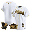 Men's Atlanta Braves Atliens Vapor Premier Limited Jersey V2 - All Stitched - White Gold, Team
