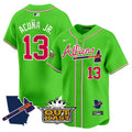 Men's Atlanta Braves Atliens Vapor Premier Limited Jersey V2 - All Stitched - Bright Green, Ronald Acuna Jr.