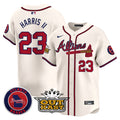 Men's Atlanta Braves Atliens Vapor Premier Limited Jersey V4 - All Stitched - Cream, Michael Harris II