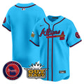 Men's Atlanta Braves Atliens Vapor Premier Limited Jersey V4 - All Stitched - Light Blue, Team