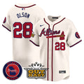 Men's Atlanta Braves Atliens Vapor Premier Limited Jersey V4 - All Stitched - Cream, Matt Olson