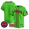 Men's Atlanta Braves Atliens Vapor Premier Limited Jersey V4 - All Stitched - Green, Team