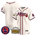 Men's Atlanta Braves Atliens Vapor Premier Limited Jersey V4 - All Stitched - Cream, Team