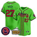 Men's Atlanta Braves Atliens Vapor Premier Limited Jersey V4 - All Stitched - Green, Austin Riley