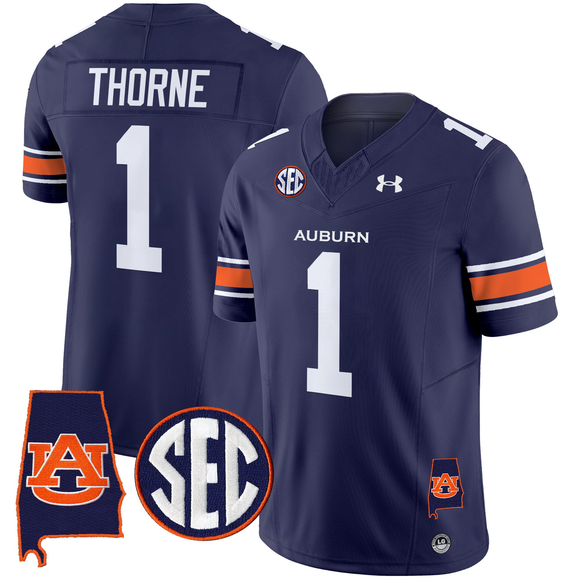 Men's Auburn Tigers 2024 Alabama Patch Vapor Limited Jersey - All Stitched - Navy, Payton Thorne