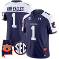 Men's Auburn Tigers 2024 Alabama Patch Vapor Limited Jersey - All Stitched - Navy Alternate, #1 War Eagles