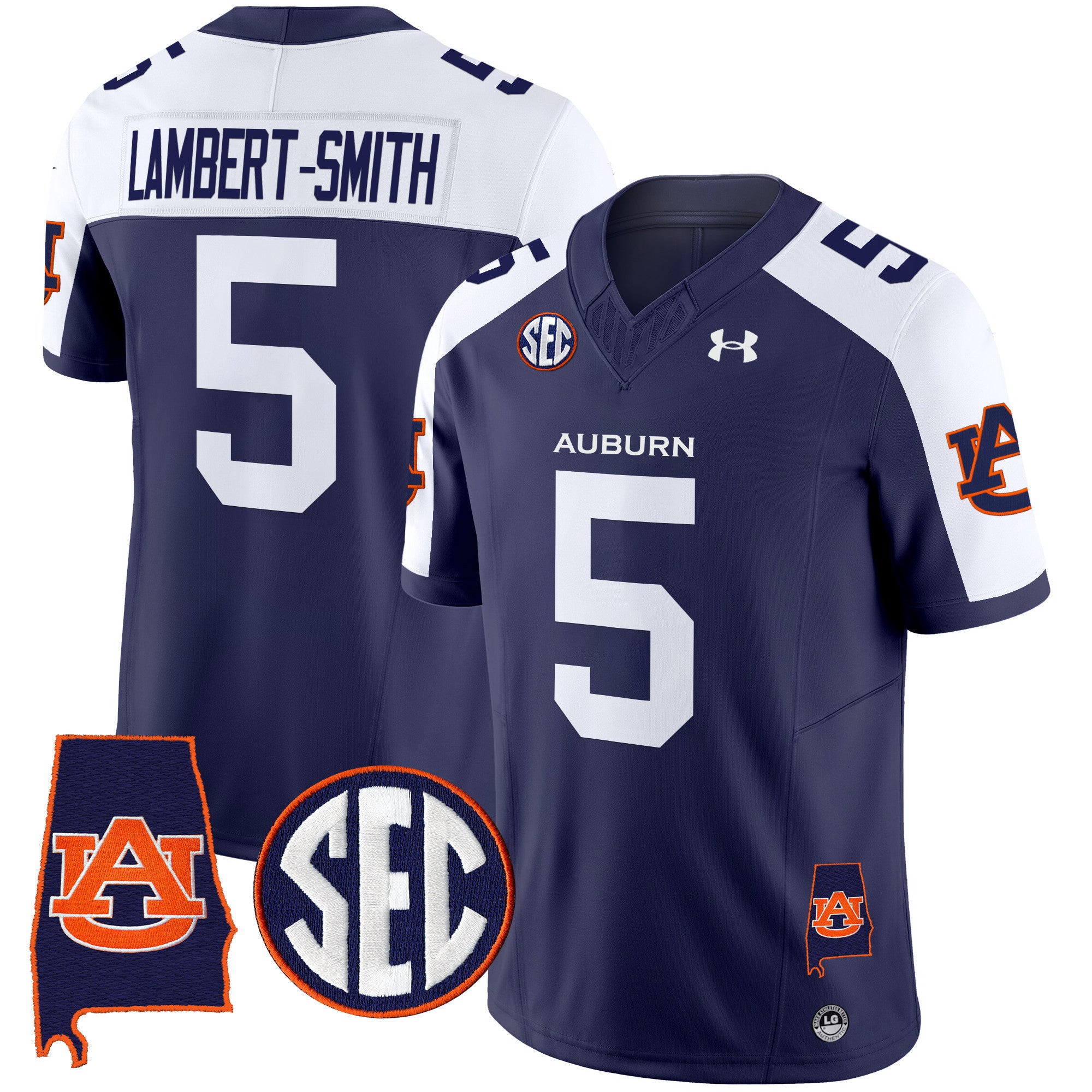 Men's Auburn Tigers 2024 Alabama Patch Vapor Limited Jersey - All Stitched - Navy Alternate, Lambert-Smith