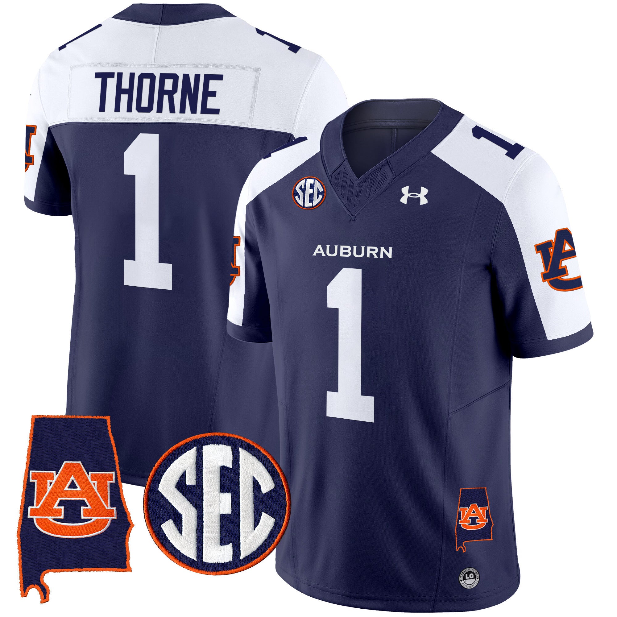 Men's Auburn Tigers 2024 Alabama Patch Vapor Limited Jersey - All Stitched - Navy Alternate, Payton Thorne