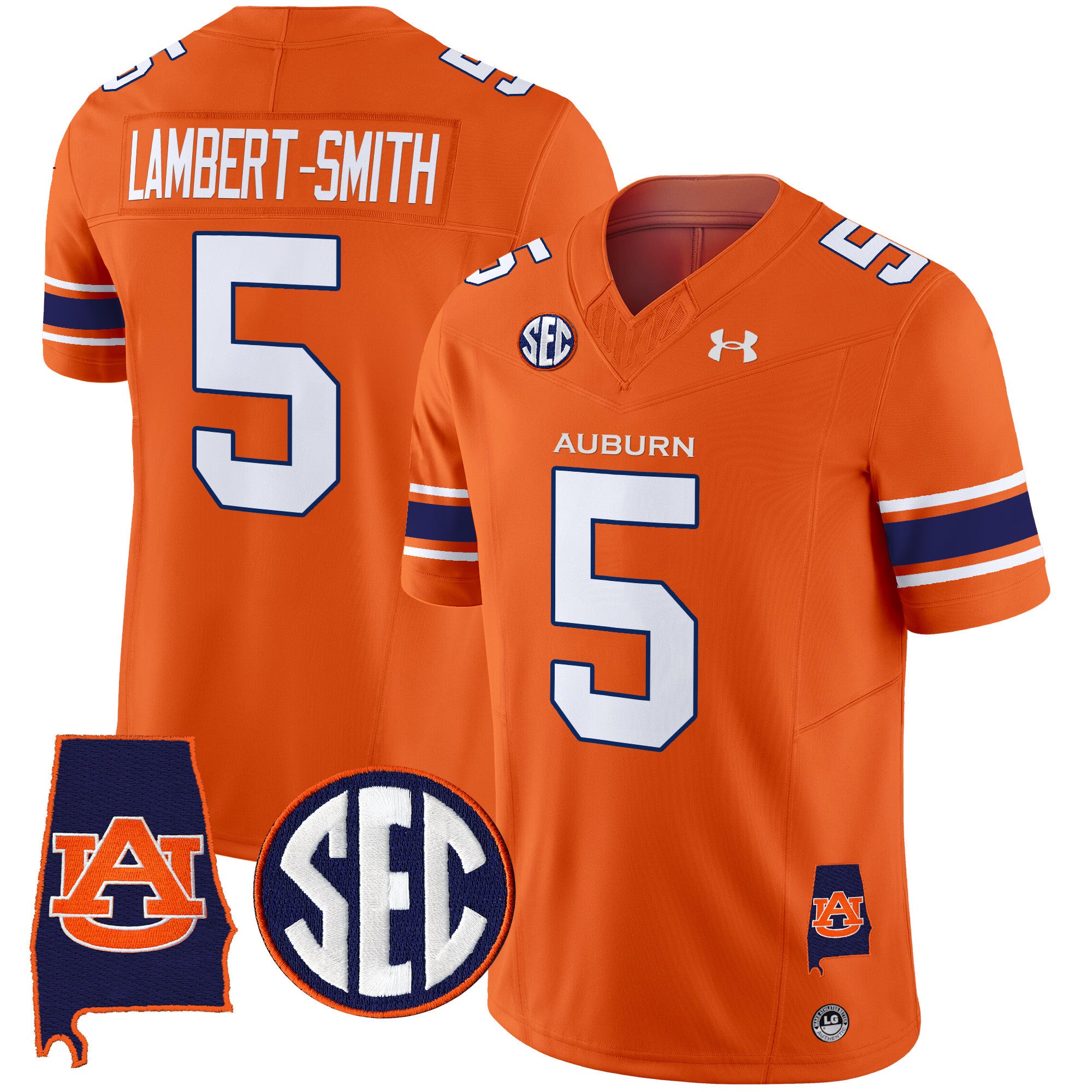 Men's Auburn Tigers 2024 Alabama Patch Vapor Limited Jersey - All Stitched - Orange, Lambert-Smith