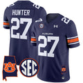 Men's Auburn Tigers 2024 Alabama Patch Vapor Limited Jersey - All Stitched - Navy, Jarquez Hunter