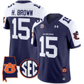 Men's Auburn Tigers 2024 Alabama Patch Vapor Limited Jersey - All Stitched - Navy Alternate, Hank Brown