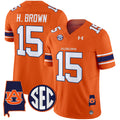 Men's Auburn Tigers 2024 Alabama Patch Vapor Limited Jersey - All Stitched - Orange, Hank Brown