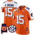 Men's Auburn Tigers 2024 Alabama Patch Vapor Limited Jersey - All Stitched - Orange Alternate, Hank Brown