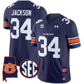Men's Auburn Tigers 2024 Alabama Patch Vapor Limited Jersey - All Stitched - Navy, Bo Jackson
