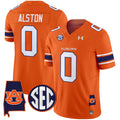 Men's Auburn Tigers 2024 Alabama Patch Vapor Limited Jersey - All Stitched - Orange, Damari Alston