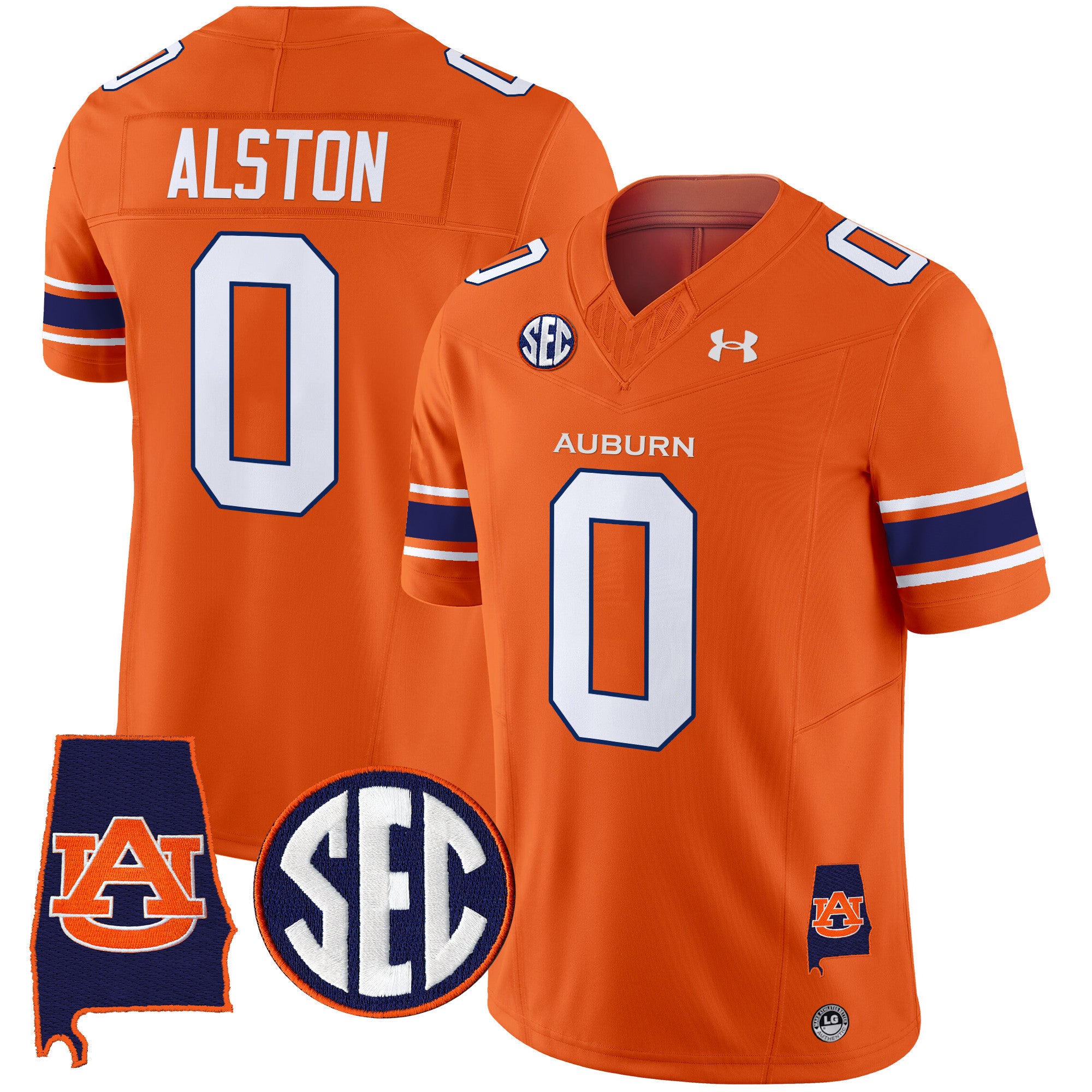 Men's Auburn Tigers 2024 Alabama Patch Vapor Limited Jersey - All Stitched - Orange, Damari Alston