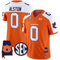 Men's Auburn Tigers 2024 Alabama Patch Vapor Limited Jersey - All Stitched - Orange Alternate, Damari Alston