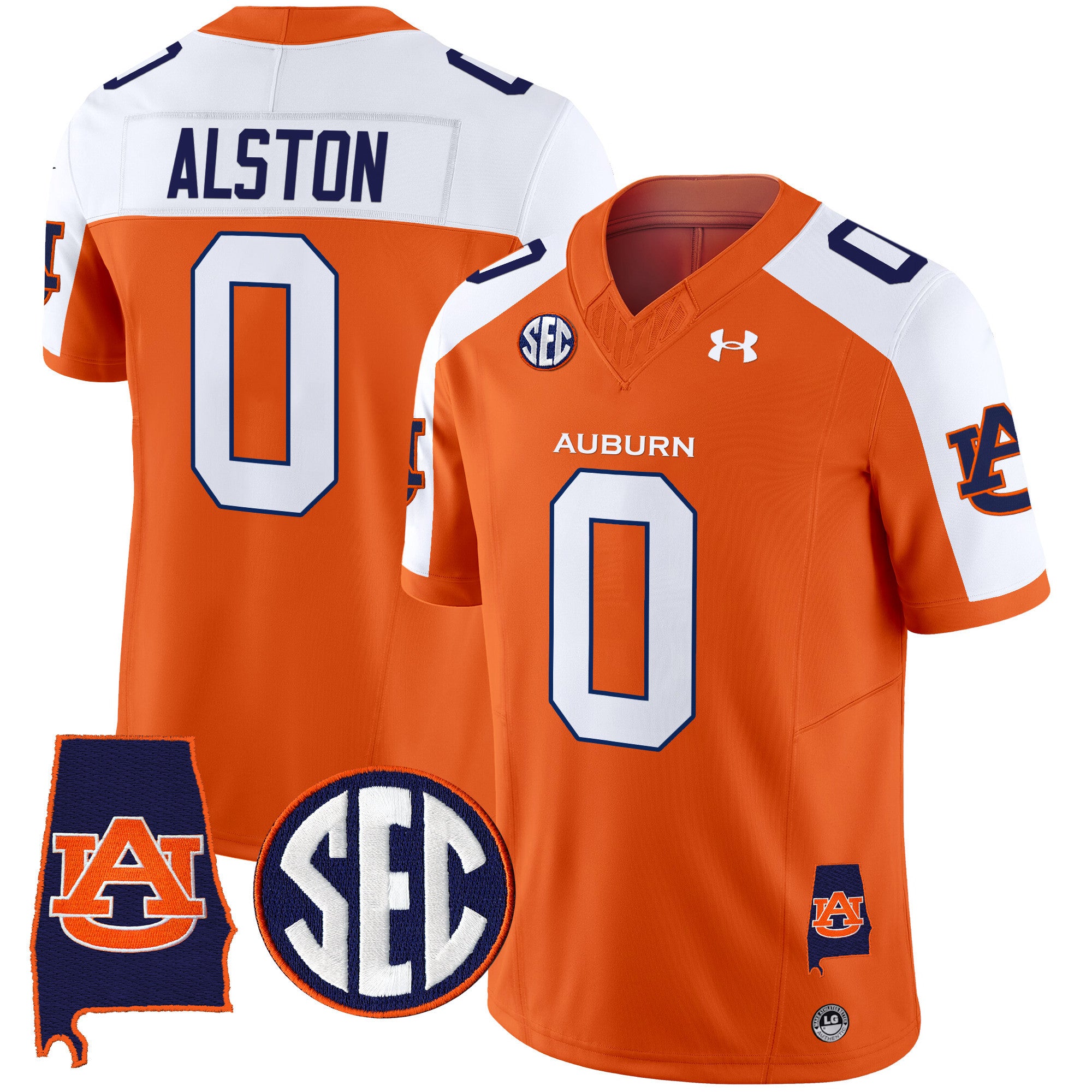 Men's Auburn Tigers 2024 Alabama Patch Vapor Limited Jersey - All Stitched - Orange Alternate, Damari Alston