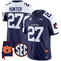 Men's Auburn Tigers 2024 Alabama Patch Vapor Limited Jersey - All Stitched - Navy Alternate, Jarquez Hunter