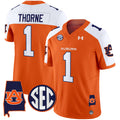 Men's Auburn Tigers 2024 Alabama Patch Vapor Limited Jersey - All Stitched - Orange Alternate, Payton Thorne