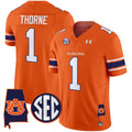 Men's Auburn Tigers 2024 Alabama Patch Vapor Limited Jersey - All Stitched - Orange, Payton Thorne
