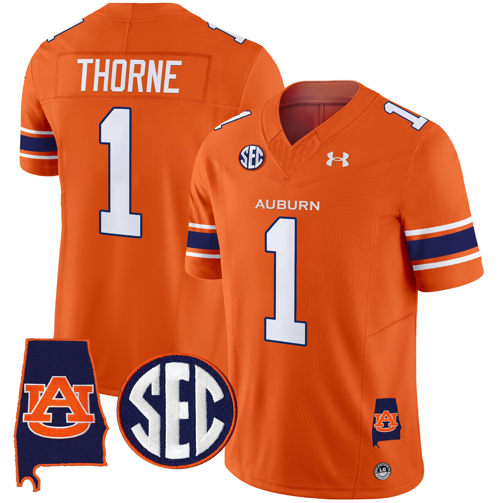 Men's Auburn Tigers 2024 Alabama Patch Vapor Limited Jersey - All Stitched - Orange, Payton Thorne