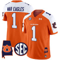 Men's Auburn Tigers 2024 Alabama Patch Vapor Limited Jersey - All Stitched - Orange Alternate, #1 War Eagles
