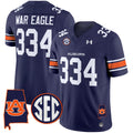 Men's Auburn Tigers 2025 Alabama Patch Vapor Limited Jersey - All Stitched - Navy, War Eagle 334