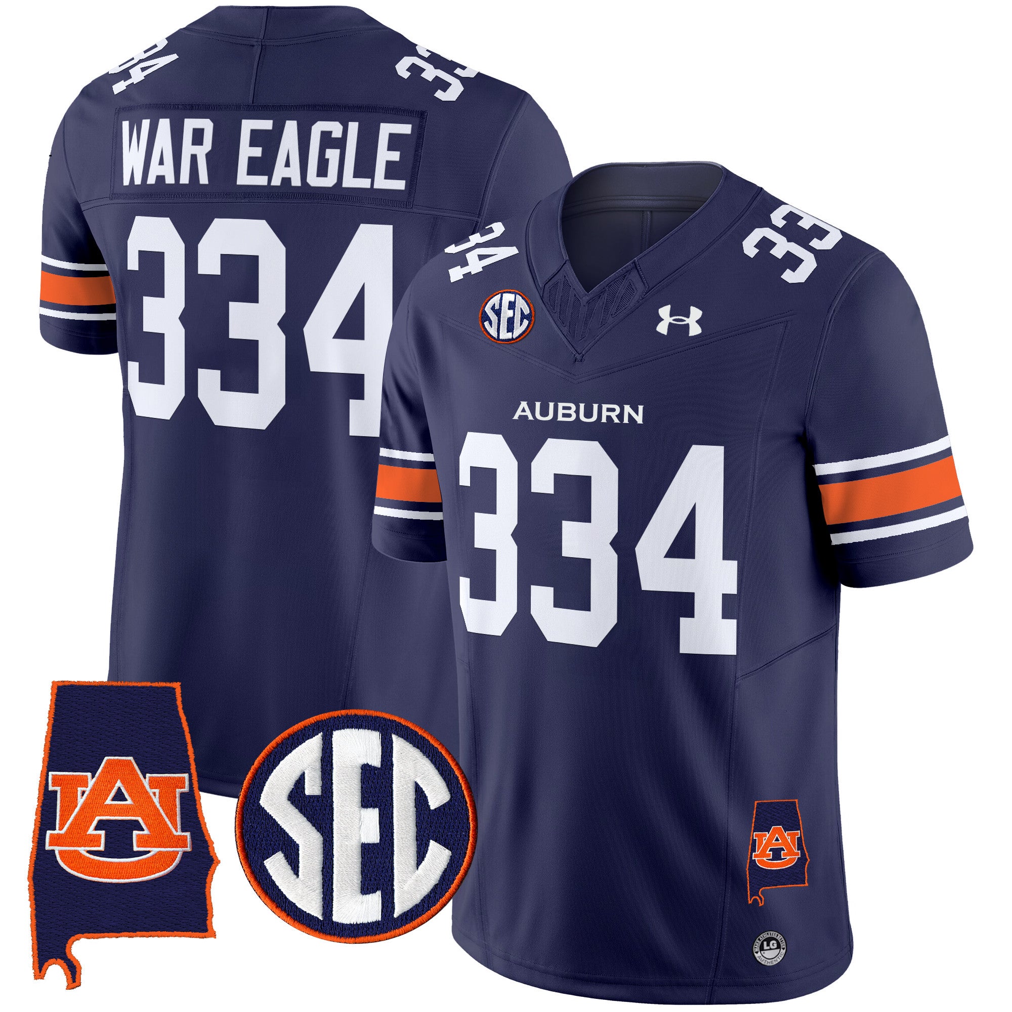 Men's Auburn Tigers 2025 Alabama Patch Vapor Limited Jersey - All Stitched - Navy, War Eagle 334