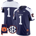 Men's Auburn Tigers 2025 Alabama Patch Vapor Limited Jersey - All Stitched - Navy Alternate, #1 Team