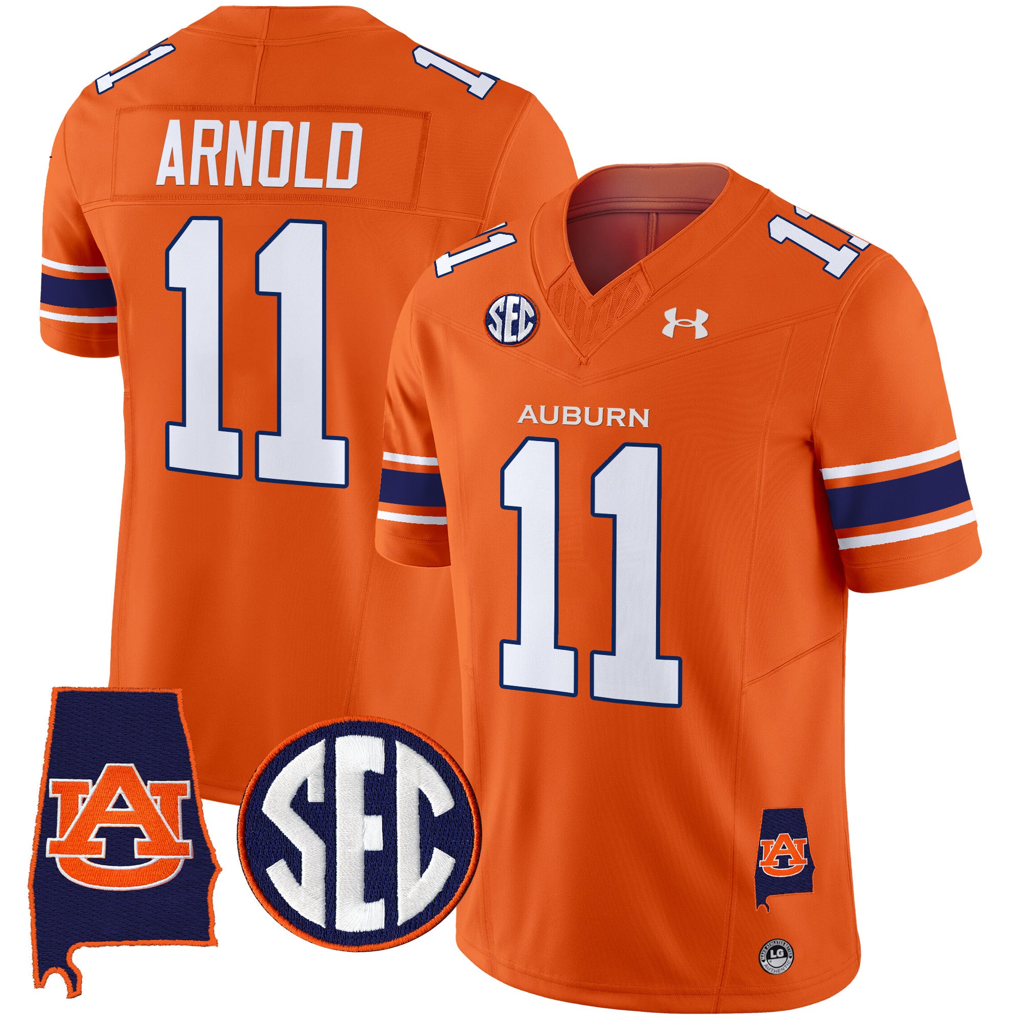 Men's Auburn Tigers 2025 Alabama Patch Vapor Limited Jersey - All Stitched - Orange, Jackson Arnold