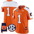Men's Auburn Tigers 2025 Alabama Patch Vapor Limited Jersey - All Stitched - Orange Alternate, #1 Team