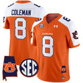 Men's Auburn Tigers 2025 Alabama Patch Vapor Limited Jersey - All Stitched - Orange Alternate, Cam Coleman