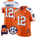 Men's Auburn Tigers 2025 Alabama Patch Vapor Limited Jersey - All Stitched - Orange Alternate, Ashton Daniels