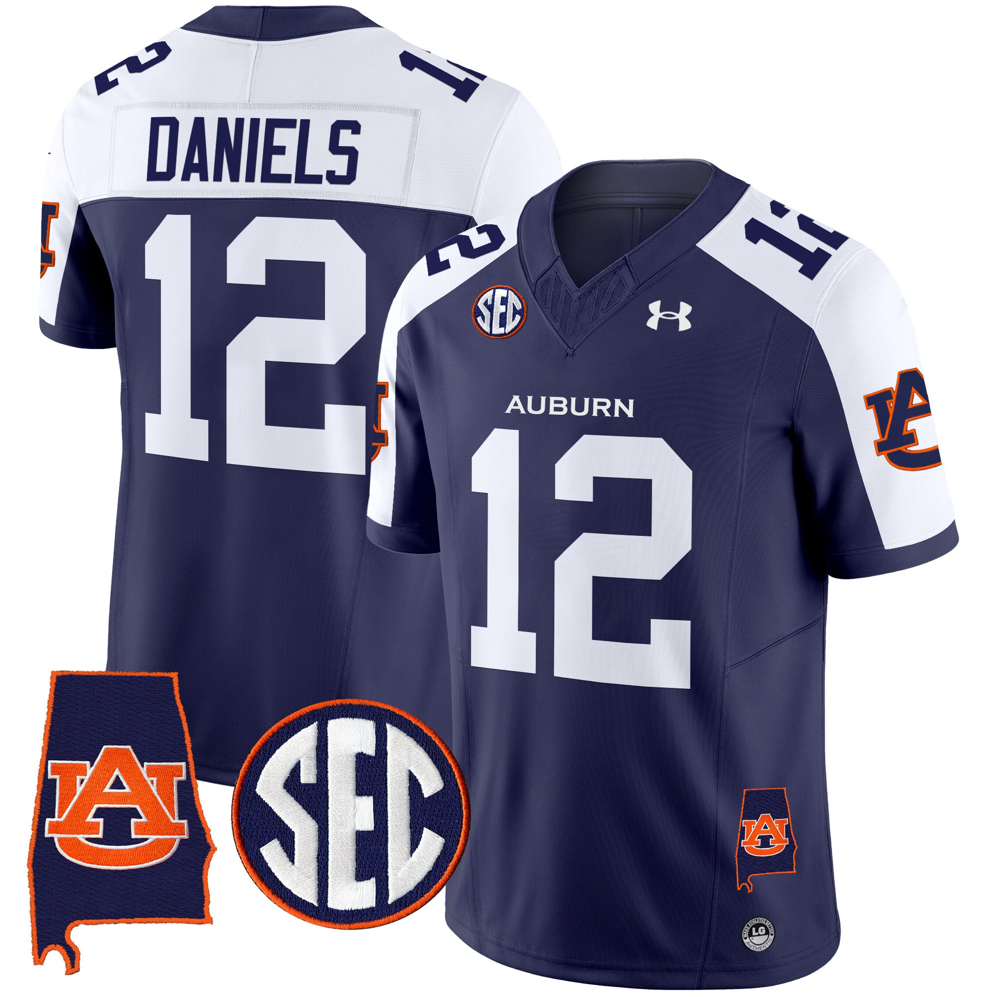 Men's Auburn Tigers 2025 Alabama Patch Vapor Limited Jersey - All Stitched - Navy Alternate, Ashton Daniels