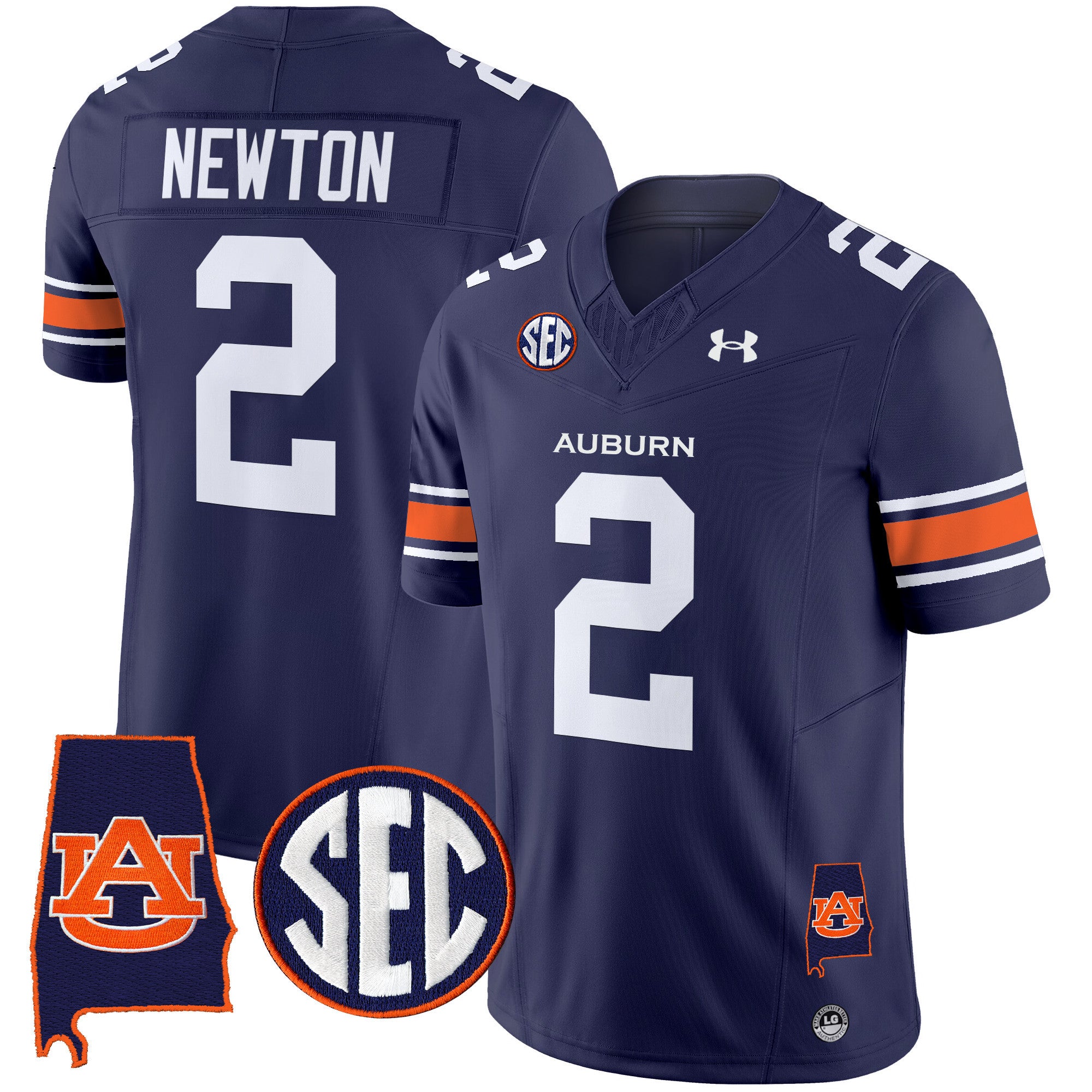 Men's Auburn Tigers 2025 Alabama Patch Vapor Limited Jersey - All Stitched - Navy, Cam Newton