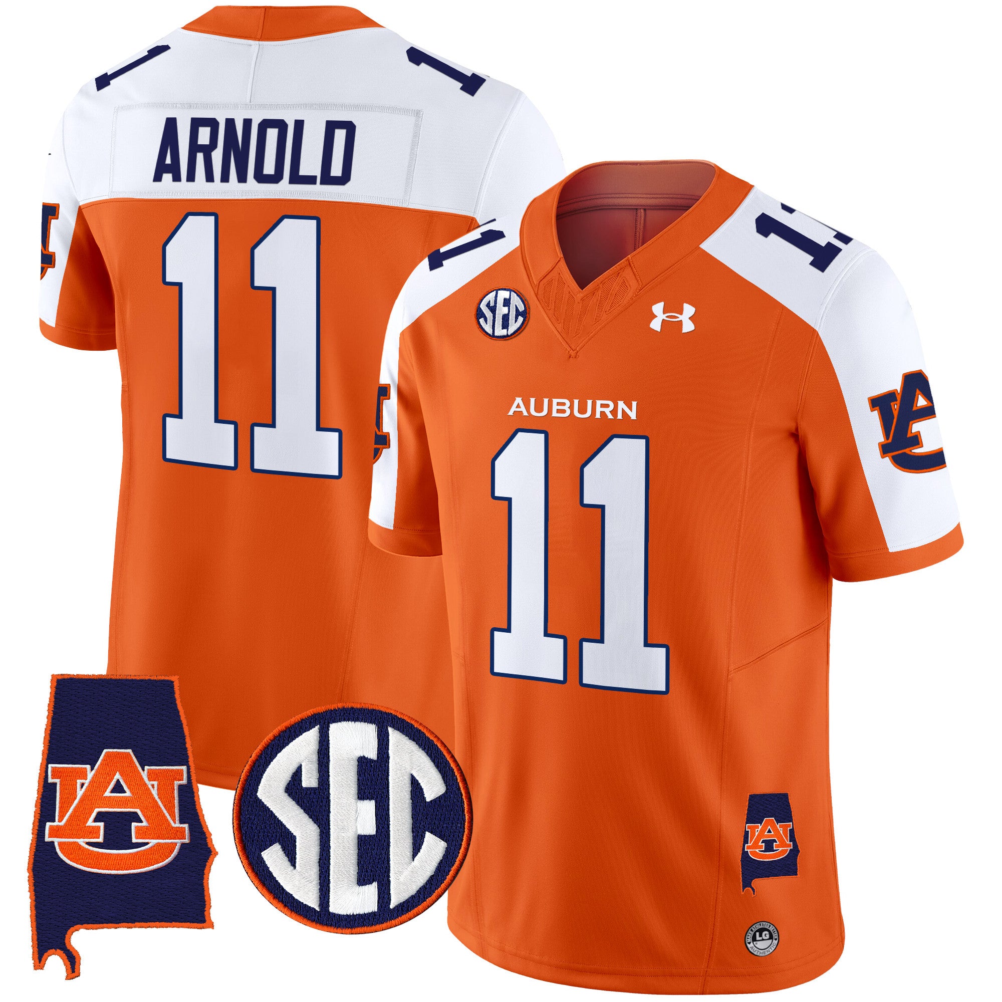 Men's Auburn Tigers 2025 Alabama Patch Vapor Limited Jersey - All Stitched - Orange Alternate, Jackson Arnold