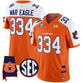 Men's Auburn Tigers 2025 Alabama Patch Vapor Limited Jersey - All Stitched - Orange Alternate, War Eagle 334