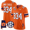 Men's Auburn Tigers 2025 Alabama Patch Vapor Limited Jersey - All Stitched - Orange, War Eagle 334