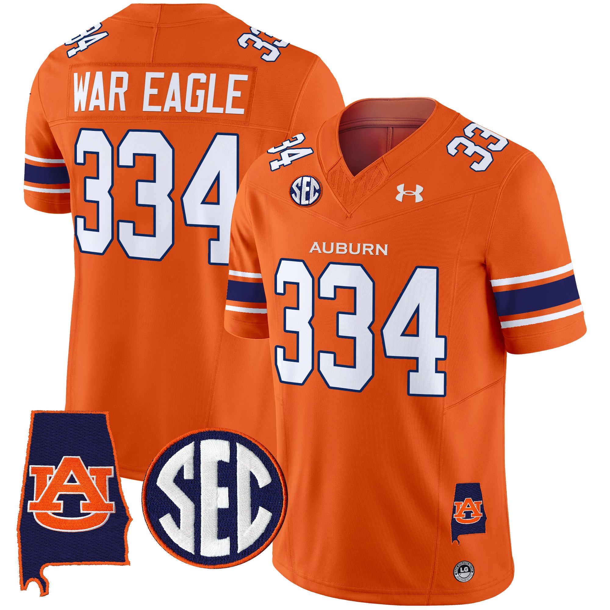 Men's Auburn Tigers 2025 Alabama Patch Vapor Limited Jersey - All Stitched - Orange, War Eagle 334